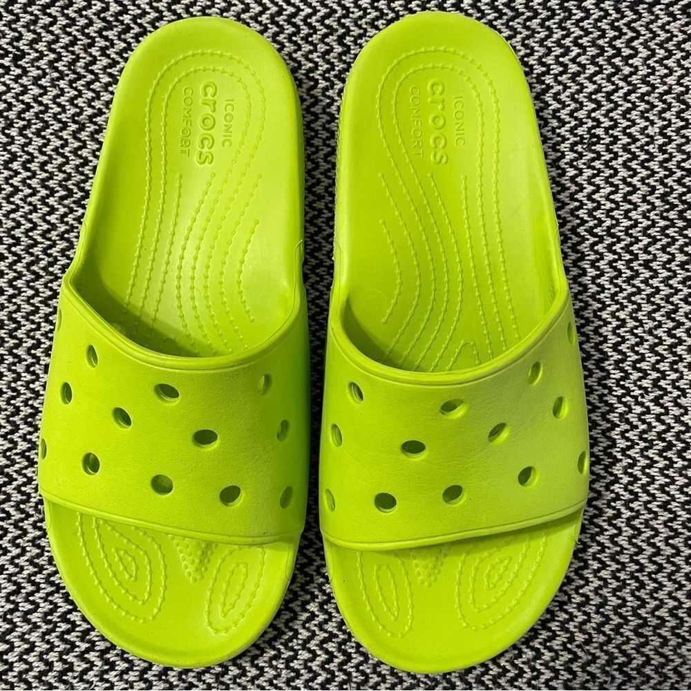 Crocs Classic Green Slide Sandals Sz-9Men/11Women - Picture 3 of 8